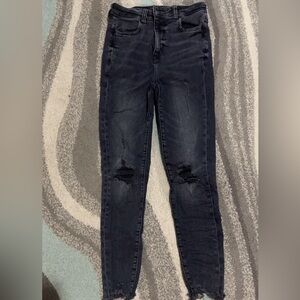 American Eagle Outfitters Black Distressed Skinny Jeans